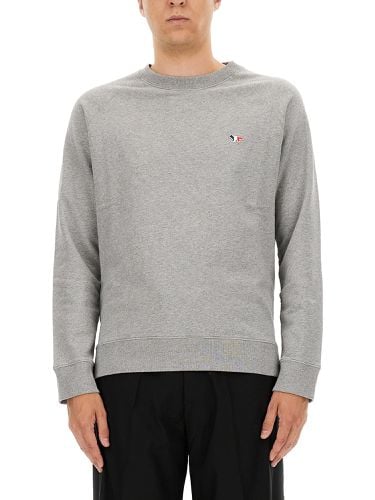 Fox tricolor patch sweatshirt - maison kitsuné - Modalova