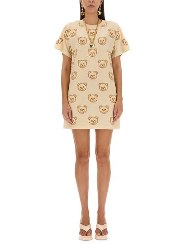 Dress with teddy bear embroidery - moschino - Modalova