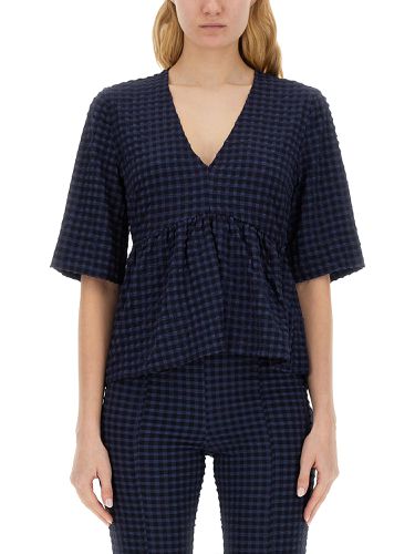 Ganni v-neck blouse - ganni - Modalova