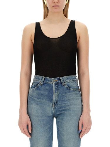 Round neckline tank top - saint laurent - Modalova