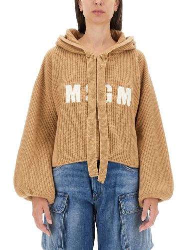 Msgm knit sweatshirt with logo - msgm - Modalova