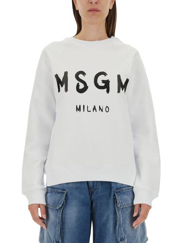 Sweatshirt with brushed logo print - msgm - Modalova