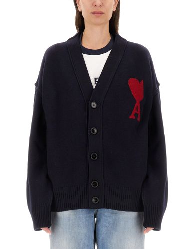 Ami paris cardigan with logo - ami paris - Modalova