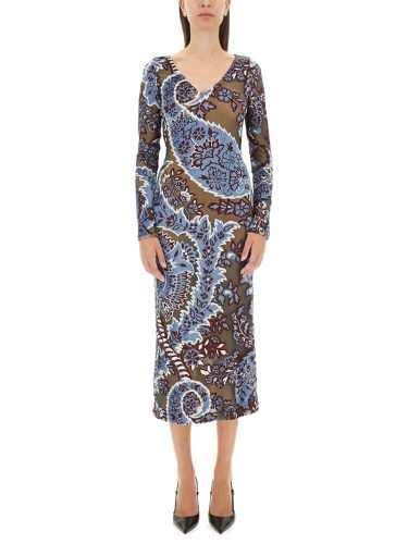 Etro velvet jacquard tulle dress - etro - Modalova