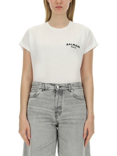 Balmain flocked logo t-shirt - balmain - Modalova