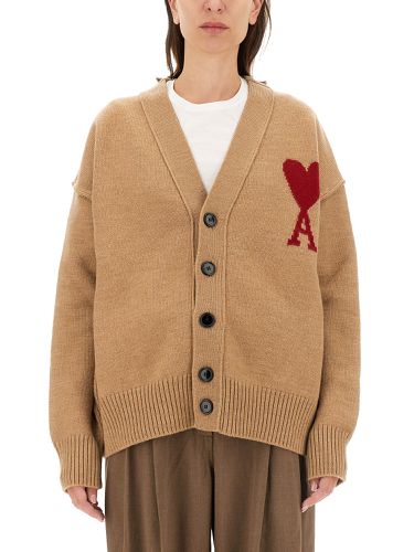 Ami paris cardigan with logo - ami paris - Modalova