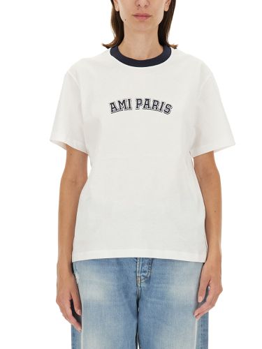 Ami paris t-shirt with logo - ami paris - Modalova