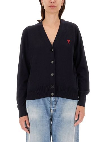 Ami paris cardigan with logo - ami paris - Modalova