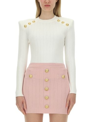 Balmain jersey with iconic buttons - balmain - Modalova