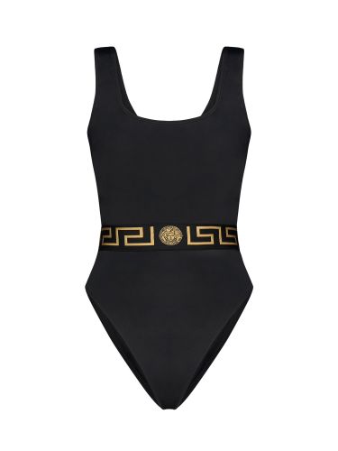 One piece swimsuit with greek border - versace - Modalova