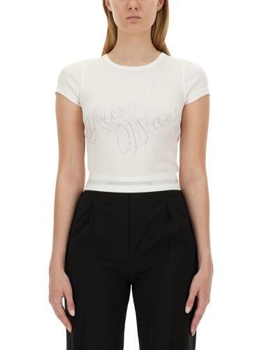 Rhinestone logo t-shirt - alexander wang - Modalova