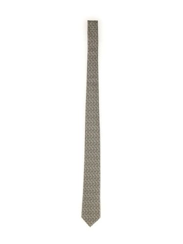 Gancini monogram jacquard tie - ferragamo - Modalova