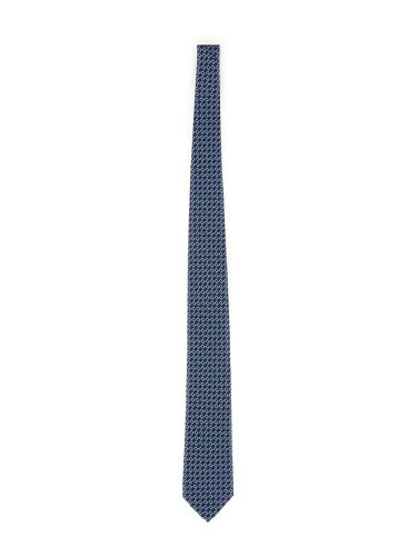 Ferragamo tie with gancini print - ferragamo - Modalova