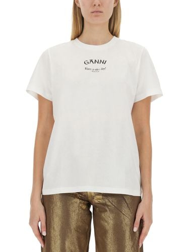 Ganni t-shirt with logo - ganni - Modalova