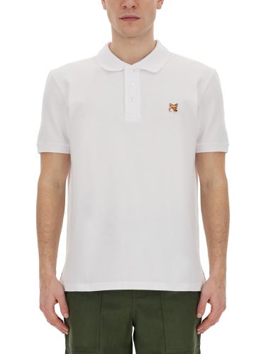 Polo shirt with fox head patch - maison kitsuné - Modalova