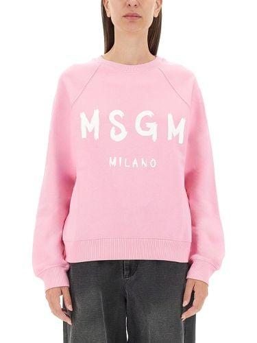 Msgm sweatshirt with brushed logo - msgm - Modalova