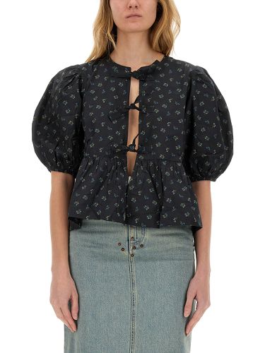 Ganni poplin blouse - ganni - Modalova