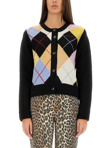 Ganni knitted "harlequin" cardigan - ganni - Modalova