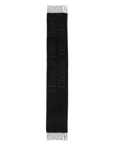 Ganni scarf with logo - ganni - Modalova