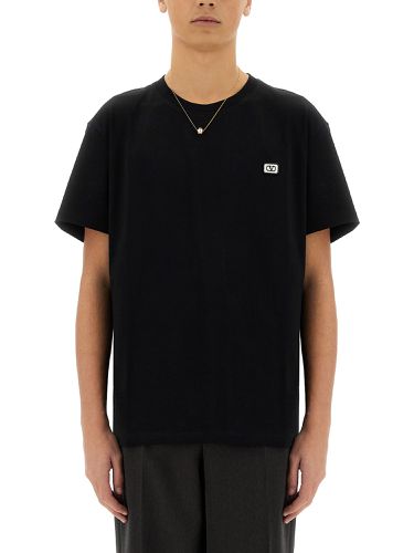 Cotton t-shirt with "vlogo" patch - valentino - Modalova