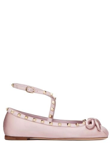 Satin "rockstud" ballerina - valentino garavani - Modalova