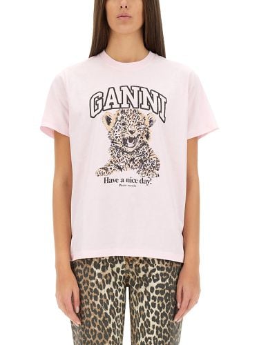 Ganni "leopard" t-shirt - ganni - Modalova