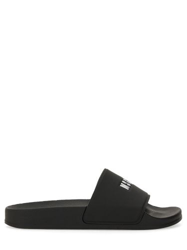 Msgm slide sandal with logo - msgm - Modalova