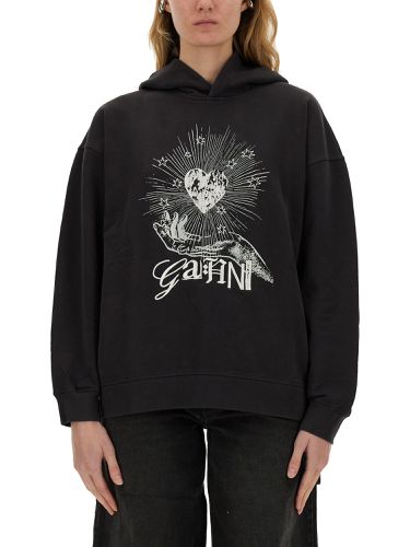 Ganni "black isoli heart" hoodie - ganni - Modalova