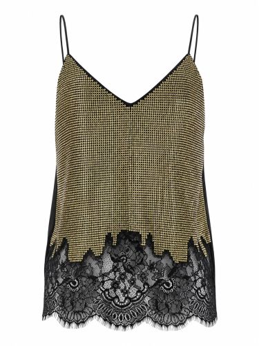 Top con pizzo e cristalli - self-portrait - Modalova