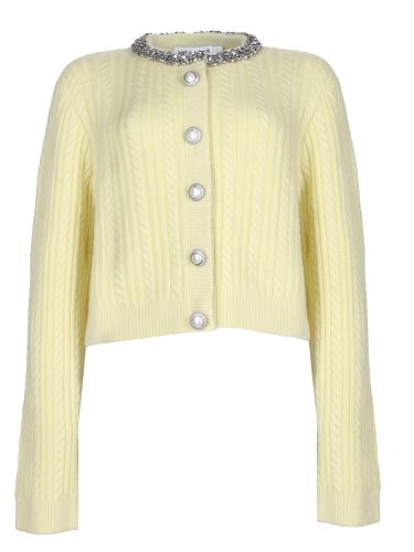 Cardigan con perle e strass - self-portrait - Modalova