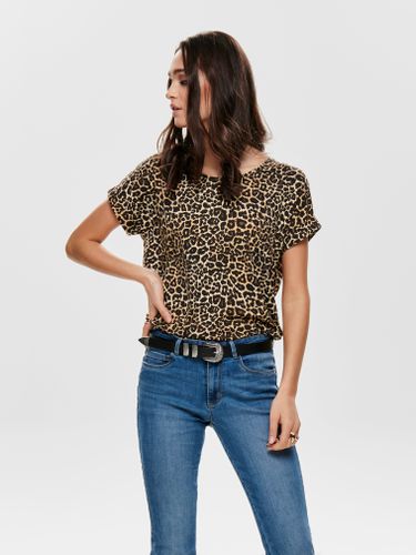 Leopard Printed Short Sleeved Top - ONLY - Modalova