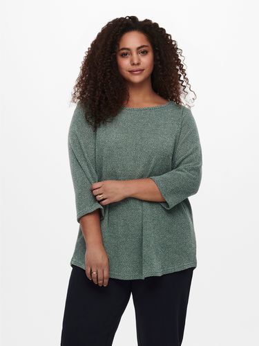 Curvy Solid Colored 3/4 Sleeved Top - ONLY - Modalova