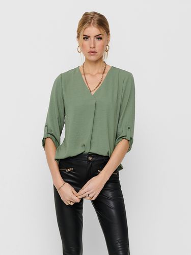 Solid Colored 3/4 Sleeved Top - ONLY - Modalova