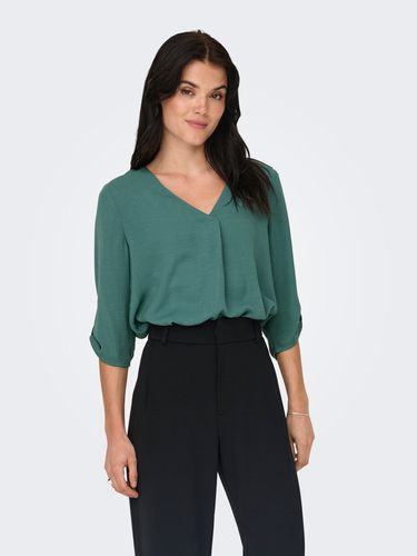 Solid Colored 3/4 Sleeved Top - ONLY - Modalova
