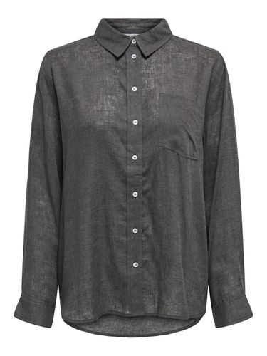 Solid Colored Linen Blend Shirt - ONLY - Modalova