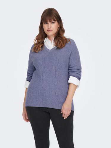 Curvy V-neck Knitted Pullover - ONLY - Modalova