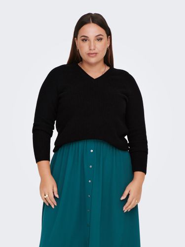 Curvy V-neck Knitted Pullover - ONLY - Modalova