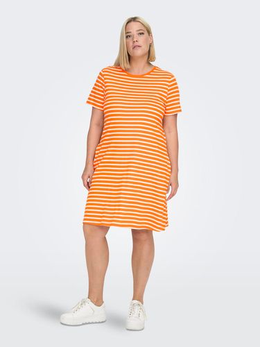 Curvy Striped Cotton Dress - ONLY - Modalova