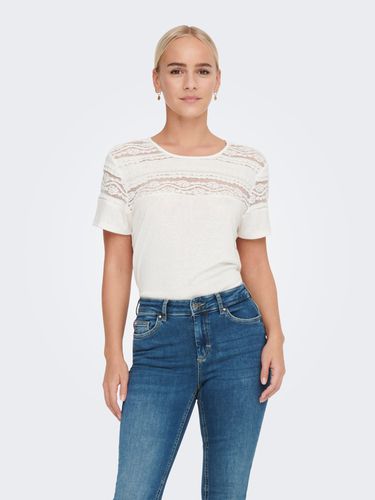Lace Mix Short Sleeved Top - ONLY - Modalova