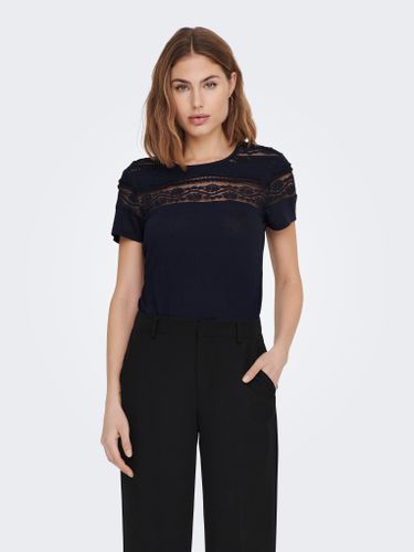 Lace Mix Short Sleeved Top - ONLY - Modalova
