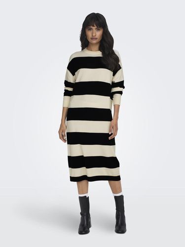 Midi Knit Dress With Stripes - ONLY - Modalova