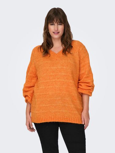 Curvy V-neck Knitted Pullover - ONLY - Modalova