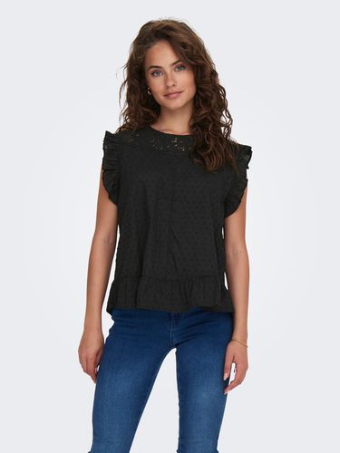 O-neck Top With Lace And Frill Detail - ONLY - Modalova
