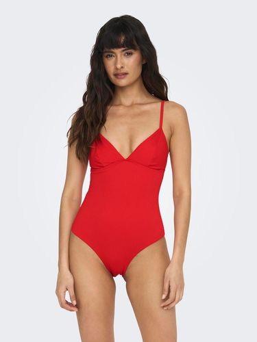 Solid Colored Rib Swimsuit - ONLY - Modalova