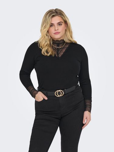 Curvy High Neck Top With Lace - ONLY - Modalova