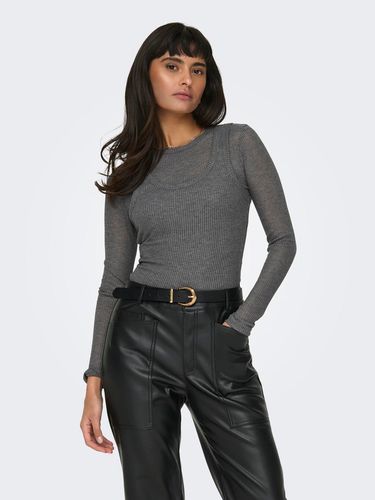 Long Sleeved Top With Rib - ONLY - Modalova