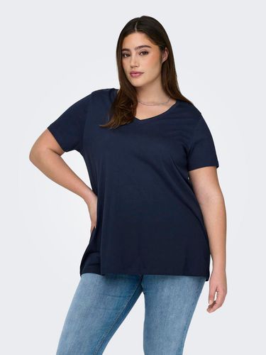 Curvy Solid Colored V-neck - ONLY - Modalova