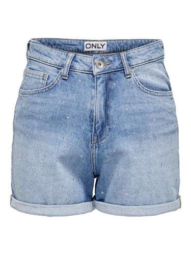 Denim Shorts With Rhinestones - ONLY - Modalova