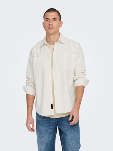 Solid Colored Corduroy Shirt - ONLY & SONS - Modalova