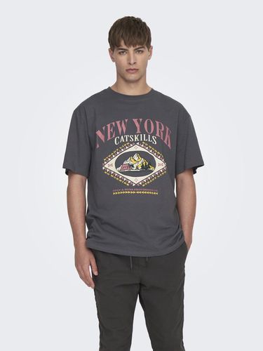 O-neck T-shirt With Print - ONLY & SONS - Modalova